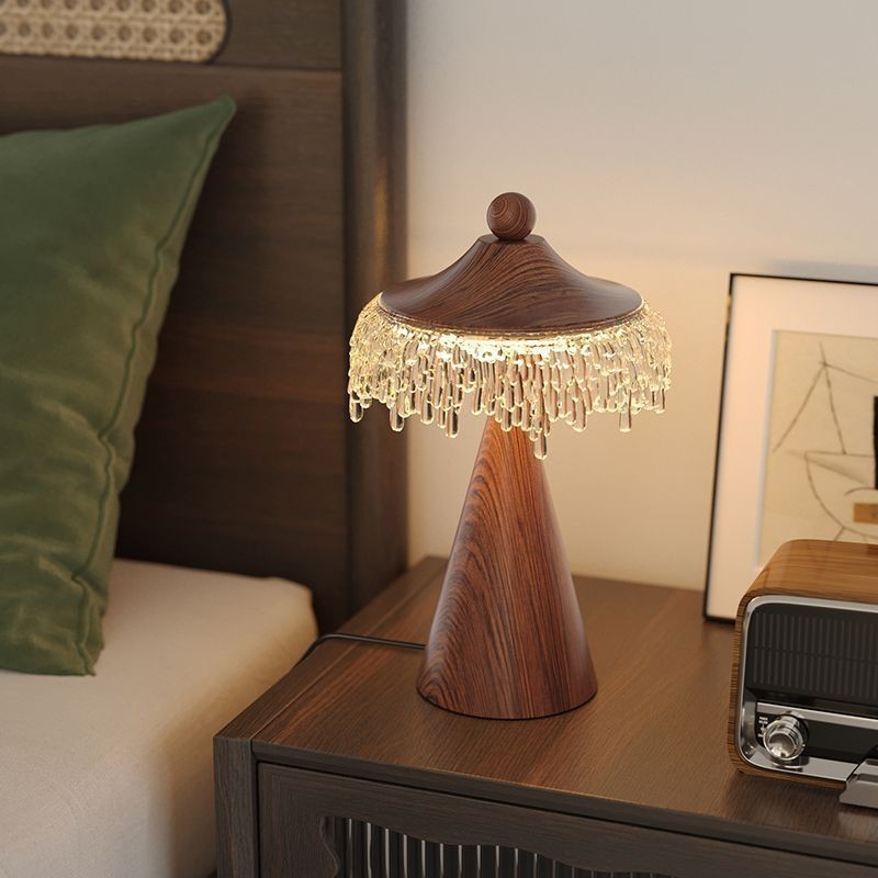 Đèn bàn thả nước cắm phong cách Wabi-sabi Nhật Bản, Đèn bàn Led bằng gỗ cổ điển, Phòng khách, Đèn ngủ trang trí phòng ngủ