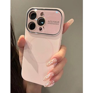 Ốp điện thoại cửa sổ lớn từ tính bằng silicon lỏng sang trọng cho iPhone17 16 15 14 13 12 11 Pro Max Bảo vệ Camera chống sốc Ốp lưng cứng chống rơi