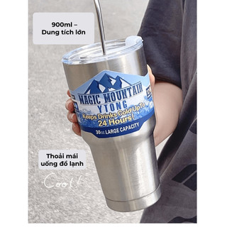 Ly giữ nhiệt 30oz Magic Mountain giữ lạnh cả ngày dùng cho cà phê, trà, nước đá tiện lợi Buna