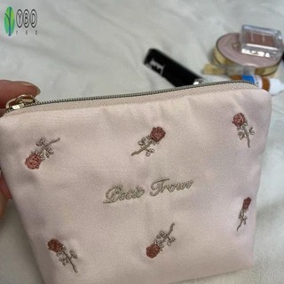 Túi đựng đồ di động thêu hoa hồng phong cách Hàn Quốc dễ thương - Túi đa năng