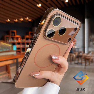 Mới 17 Series Matte Họa Tiết Từ Tính AG Ốp Lưng Điện Thoại IPhone 17 Pro Max Air 12 13 14 15 16 Pro Max Vỏ Cứng Mạ Bảo Vệ Ống Kính