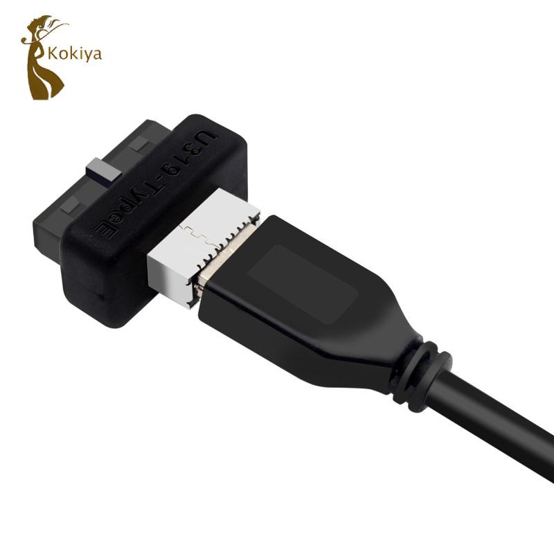 Kokiya USB 3.1 3.2 Pin Loại A Key Front Panel Adapter USB3 19P 20P sang Type E Header Converter, USB C Header Adapter
