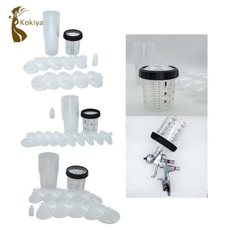 Cốc phun 165 / 400 / 600ml Cốc trộn sơn dùng một lần Nồi phun cốc sơn có nắp đậy