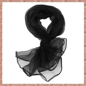 Khăn quàng cổ voan vuông trơn thời trang đen - Kích thước 70 cm x 70 cm