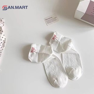 Bigdealssuper 1 Đôi Cotton Thoáng Khí Mỏng Thấp Rỗng Ra Tất Nữ Tính Trái Tim Dễ Thương Nơ Ngọt Ngào Tất Thường Ngày Thoải Mái Thời Trang Mùa Hè Tất Ngắn Quà Tặng Siêu