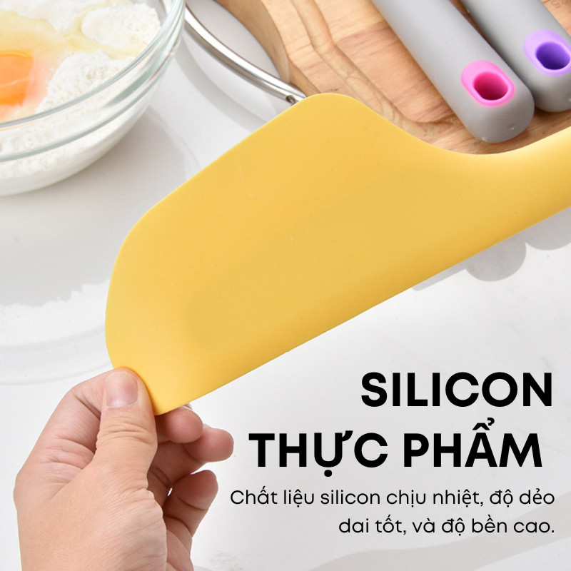 Thìa Silicon Chịu Nhiệt 34cm KOOBEE – Vá Silicon Đa Năng, Thìa Trộn Bột, Phết Kem Bánh, Dụng Cụ Làm Bánh| 326