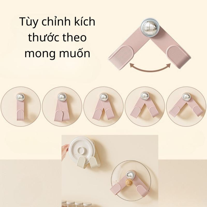 set 3 Giá Để Nắp Nồi Hút Chân Không Có Thể Điều Chỉnh Kích Thước Dễ Dàng Lắp Đặt, Kệ Để Nắp Nồi Nhà Bếp Tiện Lợi