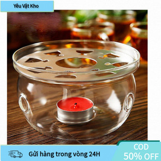 【COD】Đế Nến Thủy Tinh Hình Tròn Mới, Trong Suốt, Đi Kèm Miếng Kê Nhôm, Dùng Đun Nóng Và Giữ Nhiệt Ấm Trà, Thiết Kế Tinh