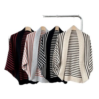 Len Sọc Khăn Choàng Dệt Kim, Phù Hợp Cardigan Thu Đông
