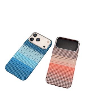 Thích hợp cho họa tiết sợi Carbon iPhone17Promax Vỏ điện thoại từ tính 16Pro Vỏ bảo vệ kẻ sọc màu Hàng hóa giao ngay