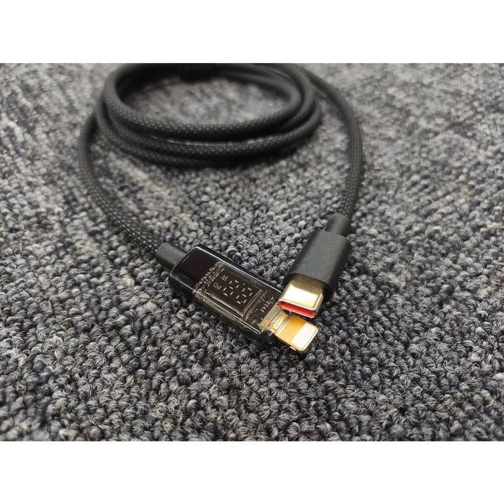 Dây cáp sạc nhanh type C to C -  có màn LED đo công suát- hỗ trợ PD 27/100W - Dài 1.2 mét - Bảo hành 6 tháng