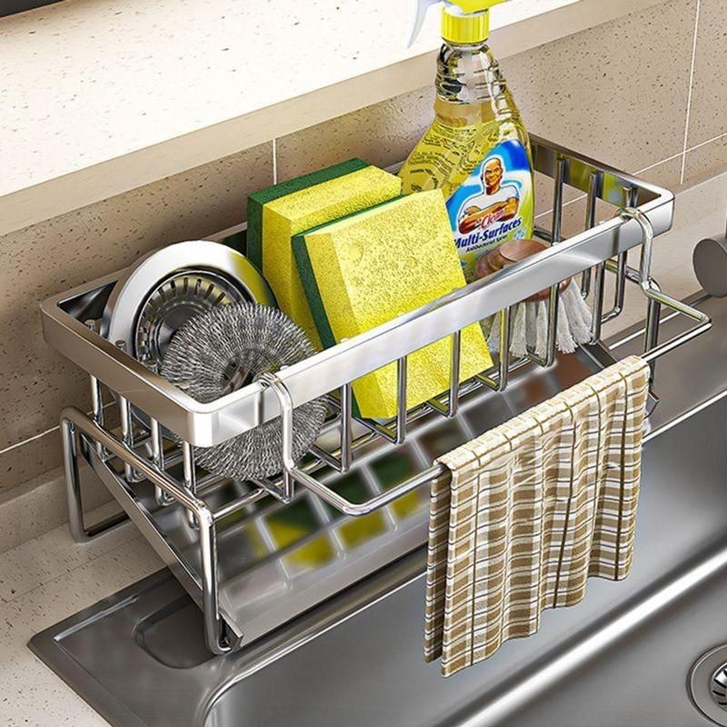 Kệ để đồ rửa chén cao cấp,Giá Để Đồ Nhà Bếp,Giá Để Bồn Rửa, Đa Năng làm bằng sắt tĩnh điện chống rỉ.