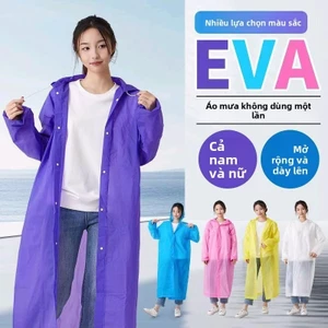Áo Mưa EVA Phong Cách Đi Lại Nhiều Lần, Thiết Kế Thời Trang Unisex Mỏng Nhẹ