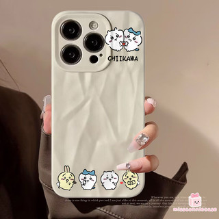 Ốp Lưng Cho IPhone 7Plus 15 12 14 11 16 17 13 Pro Max XR X XS Max 15 7 16 8 14 Plus SE Cặp Đôi Hoạt Hình Chii Kawa Sang Trọng Nếp Nhăn Không Đều Matte Soft Cover