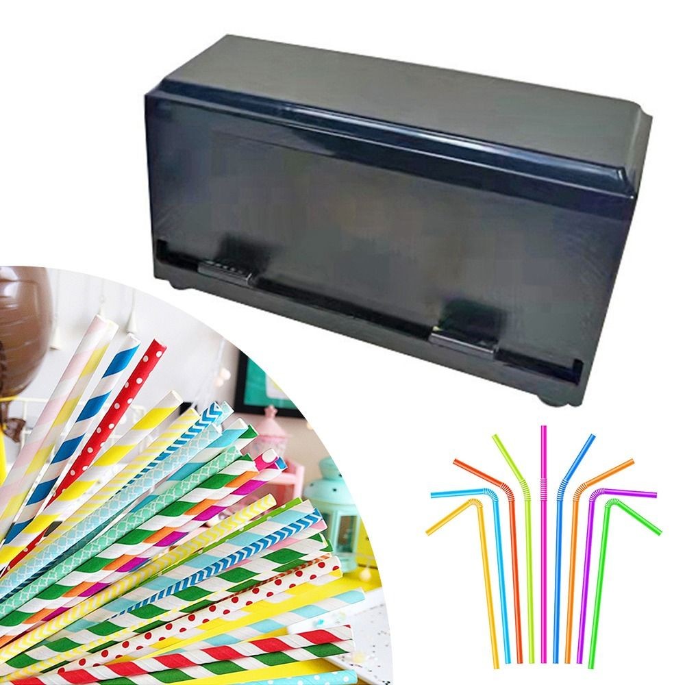 SAIA Đẩy Ống Hút Hộp Đựng, Đen Nhựa Báo Chí Ống Hút, Sáng Tạo Loại Bấm Có Thể Điều Chỉnh Ổ Cắm Hộp Bảo Quản Nhà Hàng Cà Phê Cửa Hàng