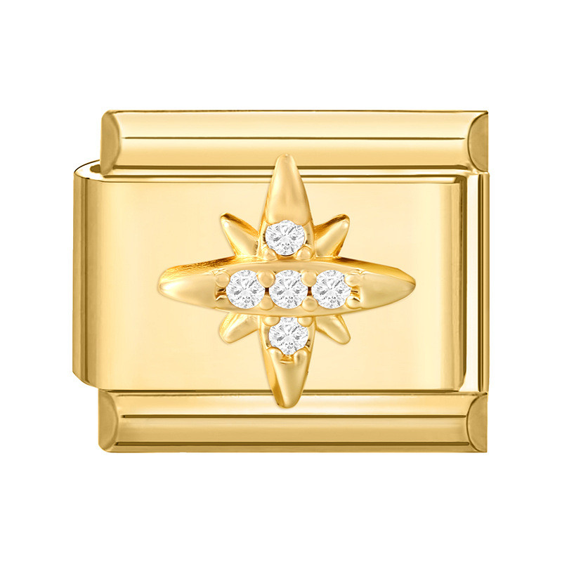 Mô-đun nối sáng tạo màu vàng với đá zircon micro-dát, phụ kiện trang sức cho vòng tay