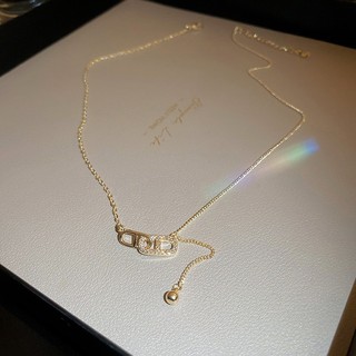 Vàng thật mạ điện sáng tạo zircon lợn mũi vòng cổ ánh sáng sang trọng mới khí chất xương đòn chuỗi tất cả trang sức cao cấp nữ