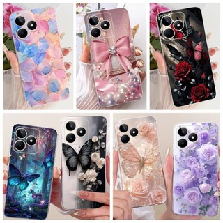 Dành Cho Realme C51 C51s C53 C60 / Realme Note 60 Ốp Điện Thoại Nhiều Màu Sắc Hoa Butterflu Nữ Tính Vỏ Silicon Mềm Trong Suốt