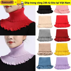 Khăn quàng cổ ESSENCEH mùa đông có thể tháo rời bằng tai gỗ ấm áp