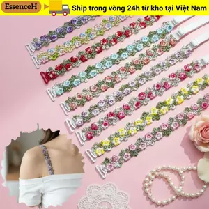 ESSENCEH Dây đeo áo ngực hoa, Dây đeo vai có thể điều chỉnh chống trượt, Thời trang Polyester có thể tháo rời Hoa ngọt ngào Thắt lưng đeo vai hoa Váy dự tiệc cưới