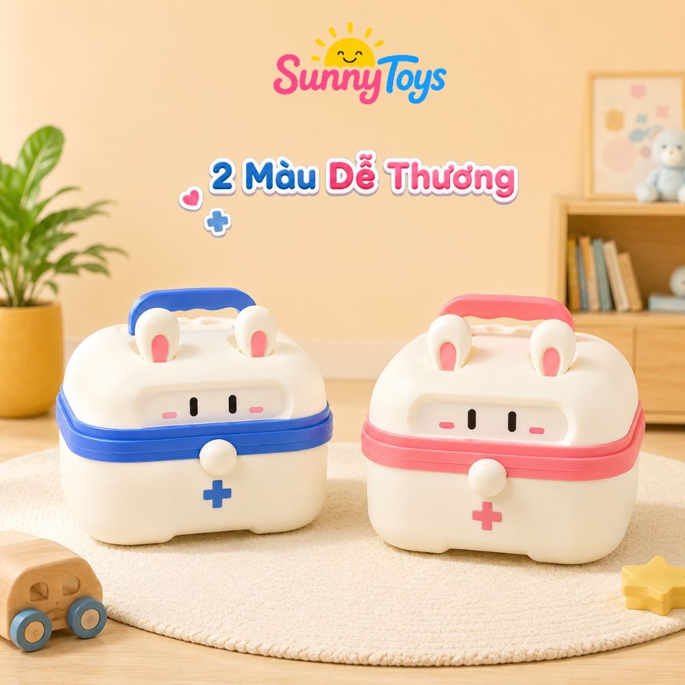 Bộ Bác Sĩ Thỏ 36 Chi Tiết SunnyToys - Vali Khám Bệnh Dễ Thương Cho Bé Chơi Nhập Vai