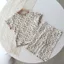 Ice Silk Quần Áo Trẻ Em Bé Gái Điều Hòa Không Khí Quần Áo Phiên Bản Hàn Quốc Thời Trang Hoa Quần Short Tay Ngắn Nhà Bộ Đồ Ngủ Hai Mảnh