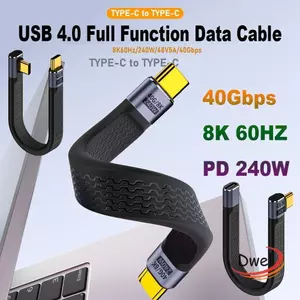 Cáp DWEL 40Gbps USB4.0, Chip đánh dấu điện tử linh hoạt USB C sang Type C, Dây nối dài máy tính xách tay sạc nhanh