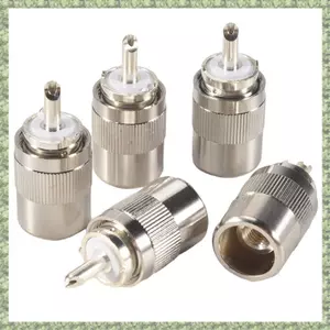 5 Đầu Nối UHF Nam PL259 Cắm Hàn RG58 RG142 LMR195 RG400 Cáp Bạc