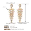 Shuling Mới Thời Trang Tua Rua Trang Sức Nữ Cao Cấp Full Kim Cương Zircon Bông Tai Giọt Dài