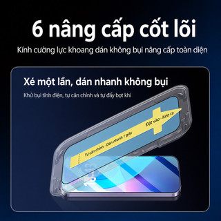 Kính cường lực HD chống nhìn trộm, chống ánh sáng xanh kèm miếng dán chống bụi cho iPhone 17 16 15 14 13 12 11 Pro Max