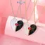 E-WOITD Matchmaker Trái Tim Tình Yêu Cặp Đôi Nelace Trái Tim Thời Trang Chắp Vá Người Bạn Thân Nhất BFF Mặt Dây Chuyền E-WOITD