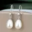 CANAMEK Trang Sức Cho Nữ Giọt Nước Ngọc Trai Bông Tai Nữ Đỏ Trắng Tròn Ngọc Trai Hình Bầu Dục Bông Tai Cưới Đính Hôn Lễ Tình Nhân Quà Tặng CSF