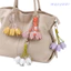 WANYEDI Móc Khóa Mặt Dây Chuyền, Hạt Giọng Vàng Túi Charm, Phong Cách Tua Rua Thanh Lịch Hình Hoa Tulip Da Như Trang Trí Quyến Rũ Quà Tặng Phụ Kiện