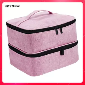 Hộp đựng sơn móng tay Hộp đựng Gel di động Tote hai lớp có túi dây kéo Thích hợp cho du lịch sử dụng hàng ngày