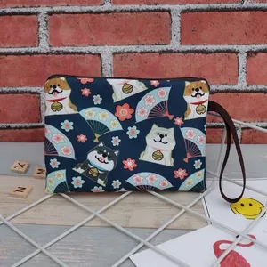 Dễ Thương Chó Nhỏ Nhật Bản Dễ Thương Ví Đựng Tiền Xu Canvas Mini Túi Đựng Tiền Xu Nhỏ Túi Vải Ly Hợp Túi Chìa Khóa Vải Di Động Thẻ Đồng Xu Tai Nghe