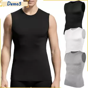 Áo Vest nén, áo định hình nam Spandex không tay, đồ lót thể thao kiểm soát bụng bền bỉ