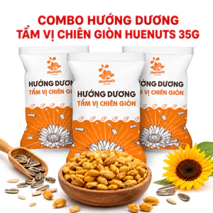 Snack Hướng Dương Tẩm Vị Chiên Giòn Huenuts 35G, Hạt Giòn Rụm, Ăn Vặt Siêu Cuốn