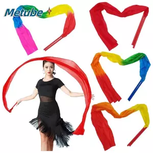 Ruy băng nhảy múa METUBE, có ruy băng thể dục dụng cụ bằng lụa, màn trình diễn sân khấu đầy màu sắc