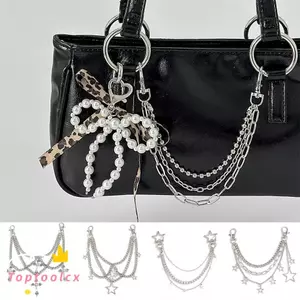 TOPTOOLCX Túi xách Charm, Chuỗi túi nhiều lớp DIY, Phụ kiện túi sao Kim loại Acrylic đính cườm Móc khóa