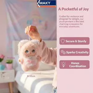 MAKY Nhồi Bông Sang Trọng Búp Bê Thỏ Mềm Mại Lông Tơ Thỏ Đồ Chơi Có Ren Hoa Viền Satin Nơ Ngọt Tặng Cho Bé Gái Trẻ Em Trang Trí Phòng Ngủ VN