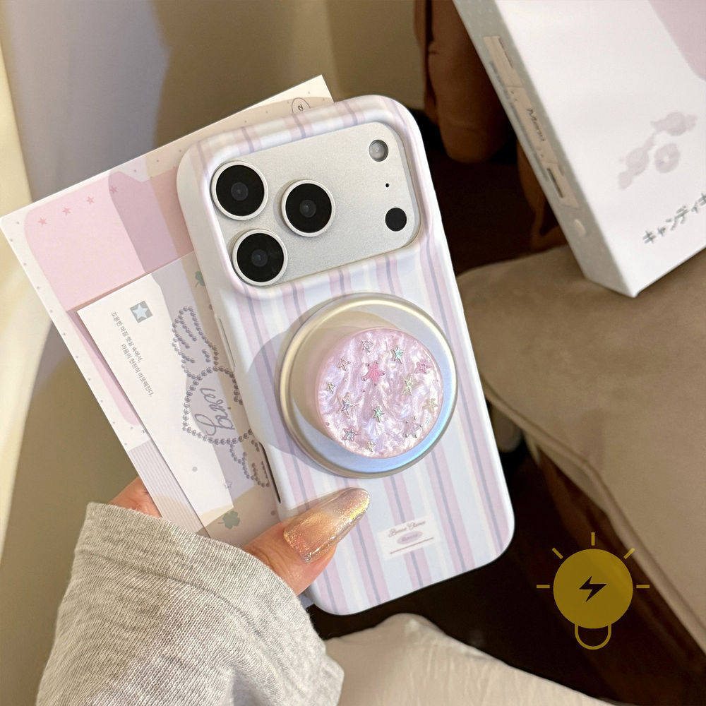 Phone Case For iPhone 17 Pro Max 16 15 14 13 with Griptok TPU Magnetic Gilding with Griptok Soft Aesthetic Korean Cute