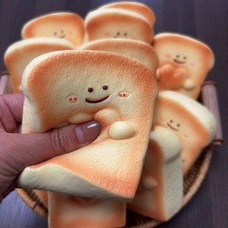 Đồ chơi giải nén bánh mì mô phỏng phục hồi chậm, Công cụ giải nén hoạt hình ghim và chơi