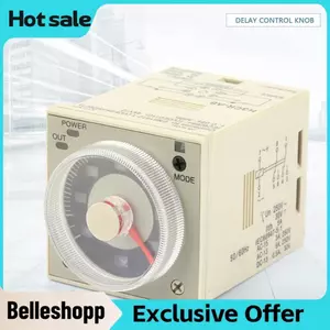 Belleshopp Rơle hẹn giờ trễ 8 chân H3CR-A8 1.2S-300H Điều khiển núm 100-240VAC 100-125VDC