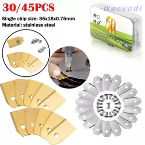 WANYEDI 30 / 45 CÁI Bộ lưỡi cắt máy cắt cỏ, Lưỡi cắt tỉa bằng thép không gỉ thay thế cỏ, Phụ kiện sửa chữa sân vườn cho máy cắt cỏ Husqvarna / Máy cắt cỏ robot Gardena