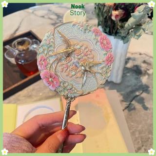 [Còn hàng] Gương Mini NOOKSTORY, Dụng cụ mỹ phẩm cổ điển hoa mẫu đơn tinh tế, Quà tặng gương trang điểm bỏ túi di động thời trang Trung Quốc