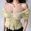 Áo sơ mi tay phồng cổ vuông kiểu Pháp Eo xếp ly Áo ngắn cao cấp phong cách phương Tây