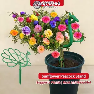 FANIELLAPOWELL Hình Con Công Trellis, Giá Đỡ Nồi Khung Dính Hỗ Trợ Thực Vật, Khung Leo Hoa Ngoài Trời Hoa Sân