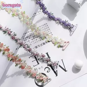 Dây đeo áo ngực hoa BORAGETE, Dây đeo vai có thể tháo rời có thể điều chỉnh, Dây đeo đồ lót bằng vải Polyester mềm mại chống trượt Dây đai Váy dự tiệc cưới
