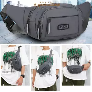 Túi thắt lưng nam IAPPORTUNIA, Túi điện thoại di động thể thao chống thấm nước bằng Nylon, Du lịch ngoài trời Túi ngực chống trộm dung tích lớn