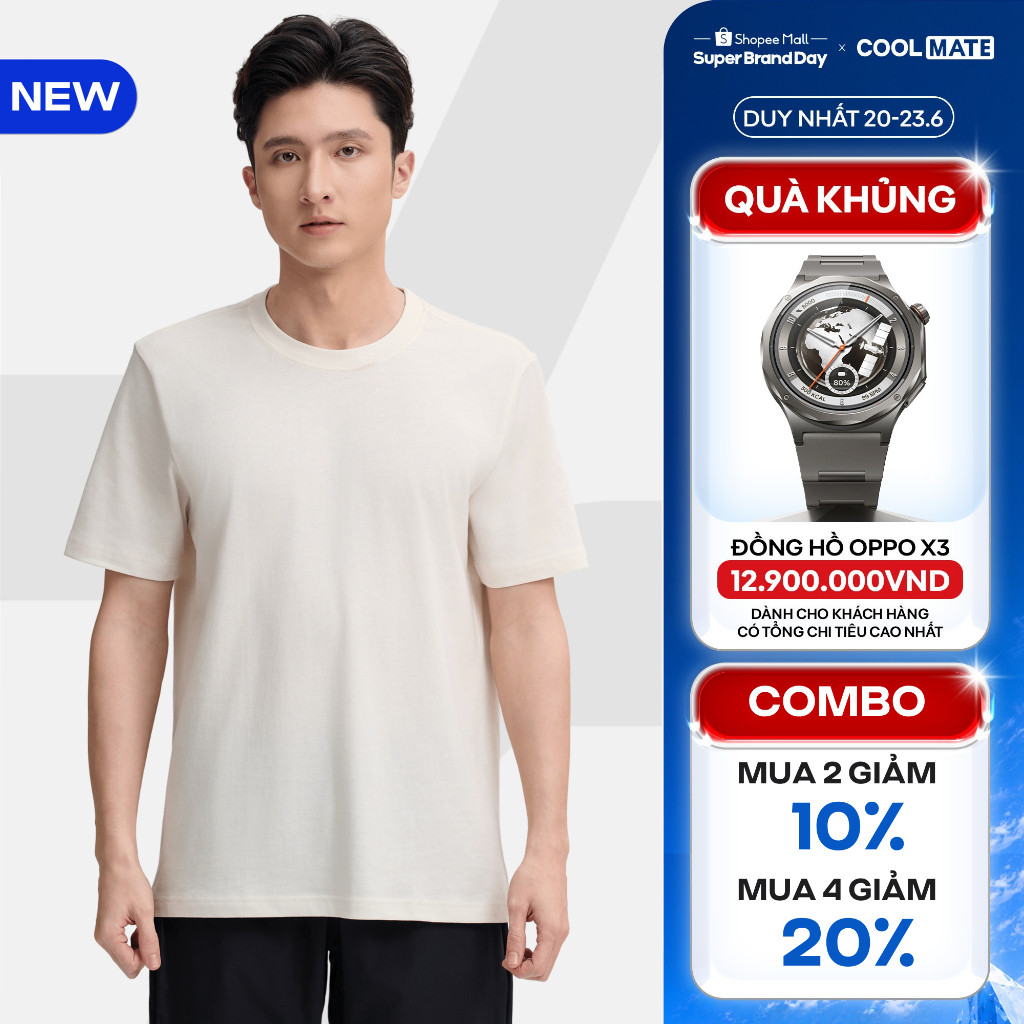[MUA 4 GIẢM 20%]Áo thun Tshirt nam Regular Fit 100% Cotton 180gsm mềm mại, chất mát, thoáng khí, co giãn Coolmate